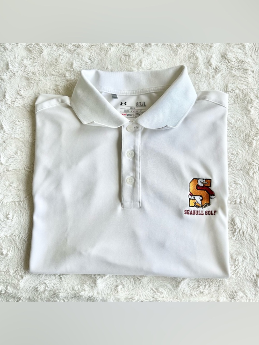 Salisbury University Golf Polo Shirt Mens Large Tall White Under Armour Seagulls